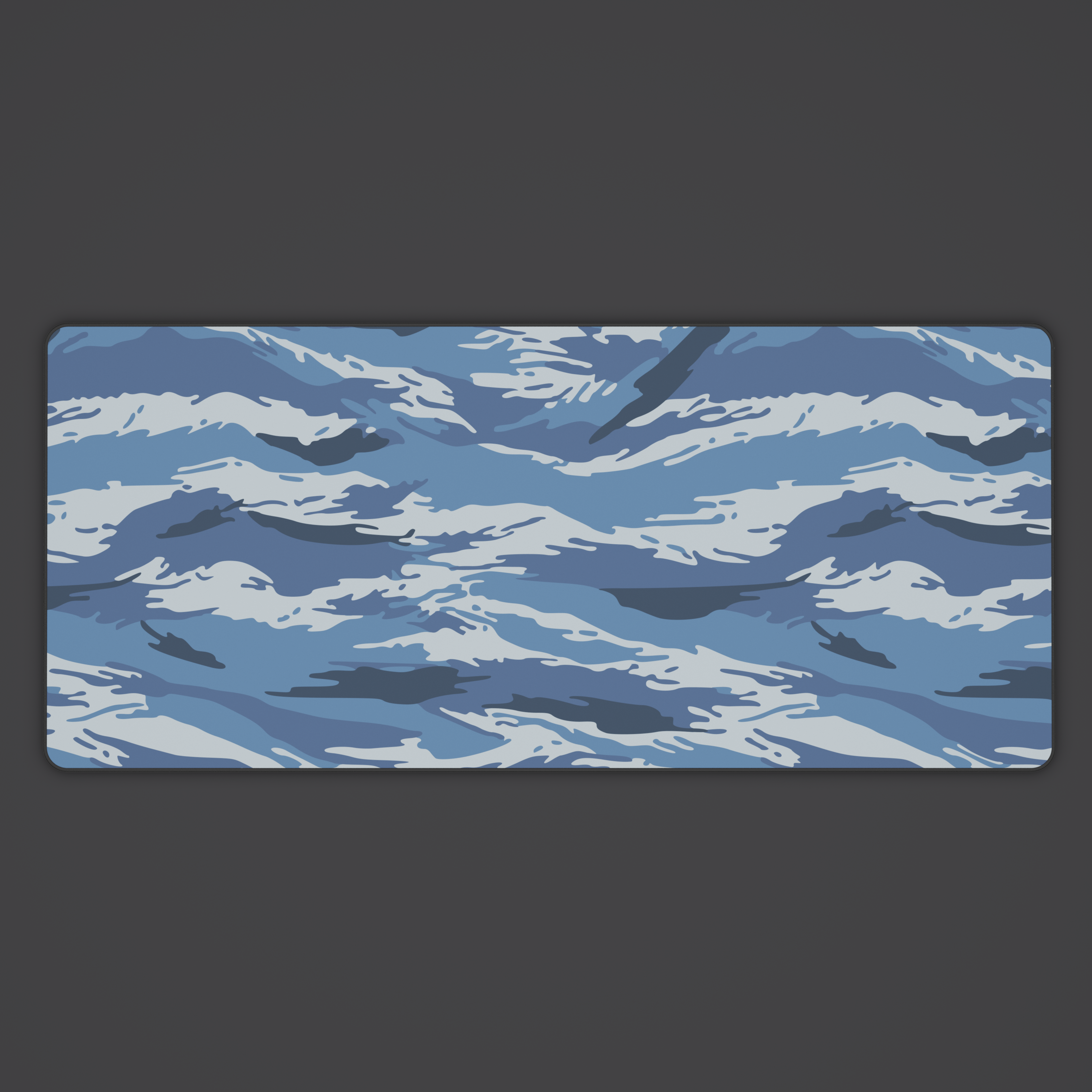 Russian Tiger Stripe Kamysh Blue Camo Desk Mat