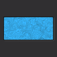 Electric Blue Topographic Desk Mat | Vibrant Style